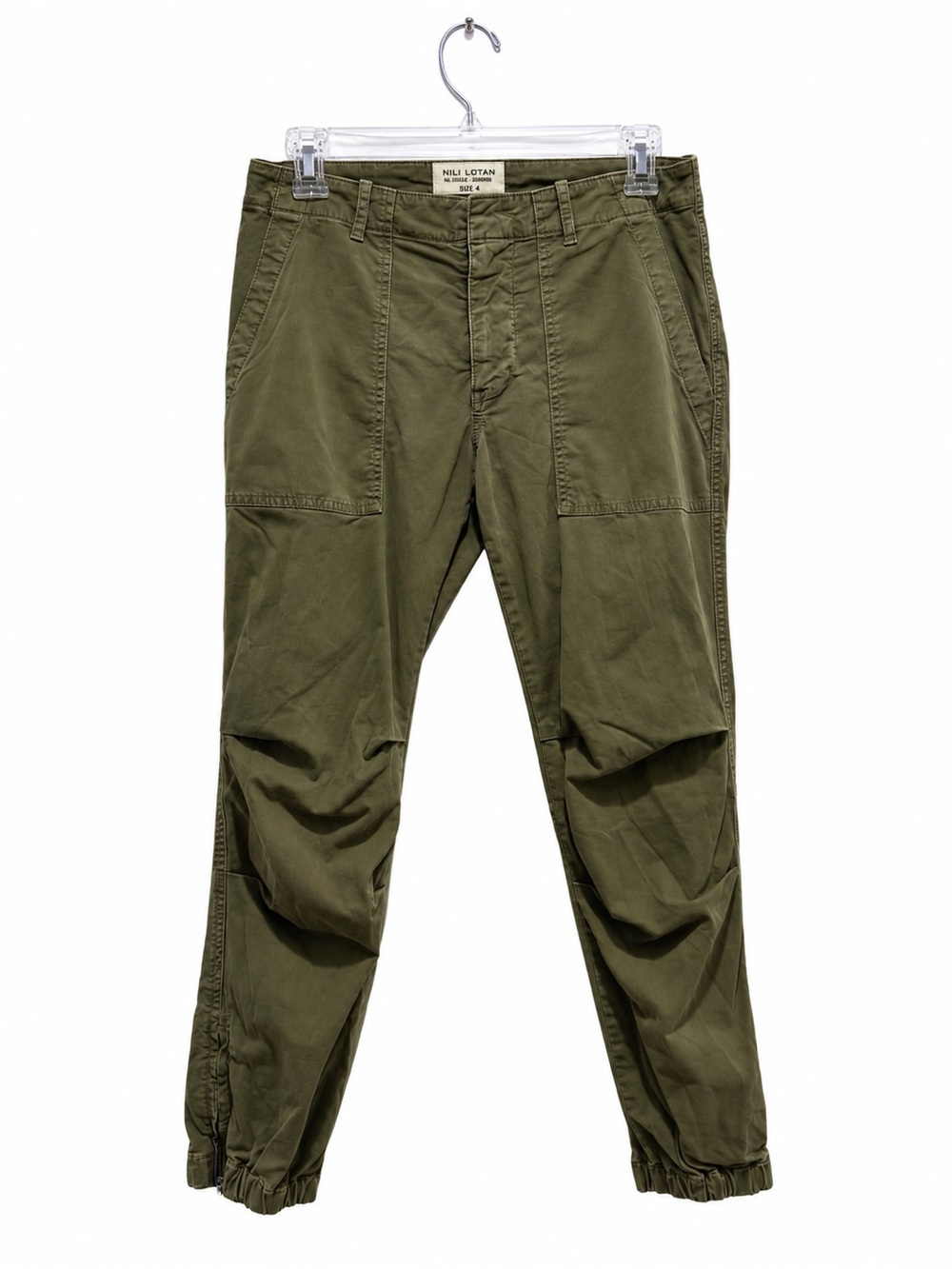Nili Lotan Military Cargo Jogger Pants Olive Green Size 4